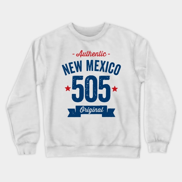 Authentic New Mexico 505 Area Code Crewneck Sweatshirt by DetourShirts